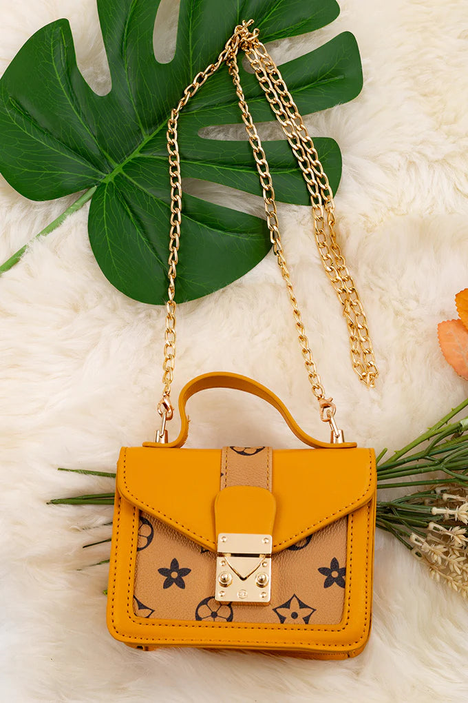 Mustard Yellow Star Design Purse