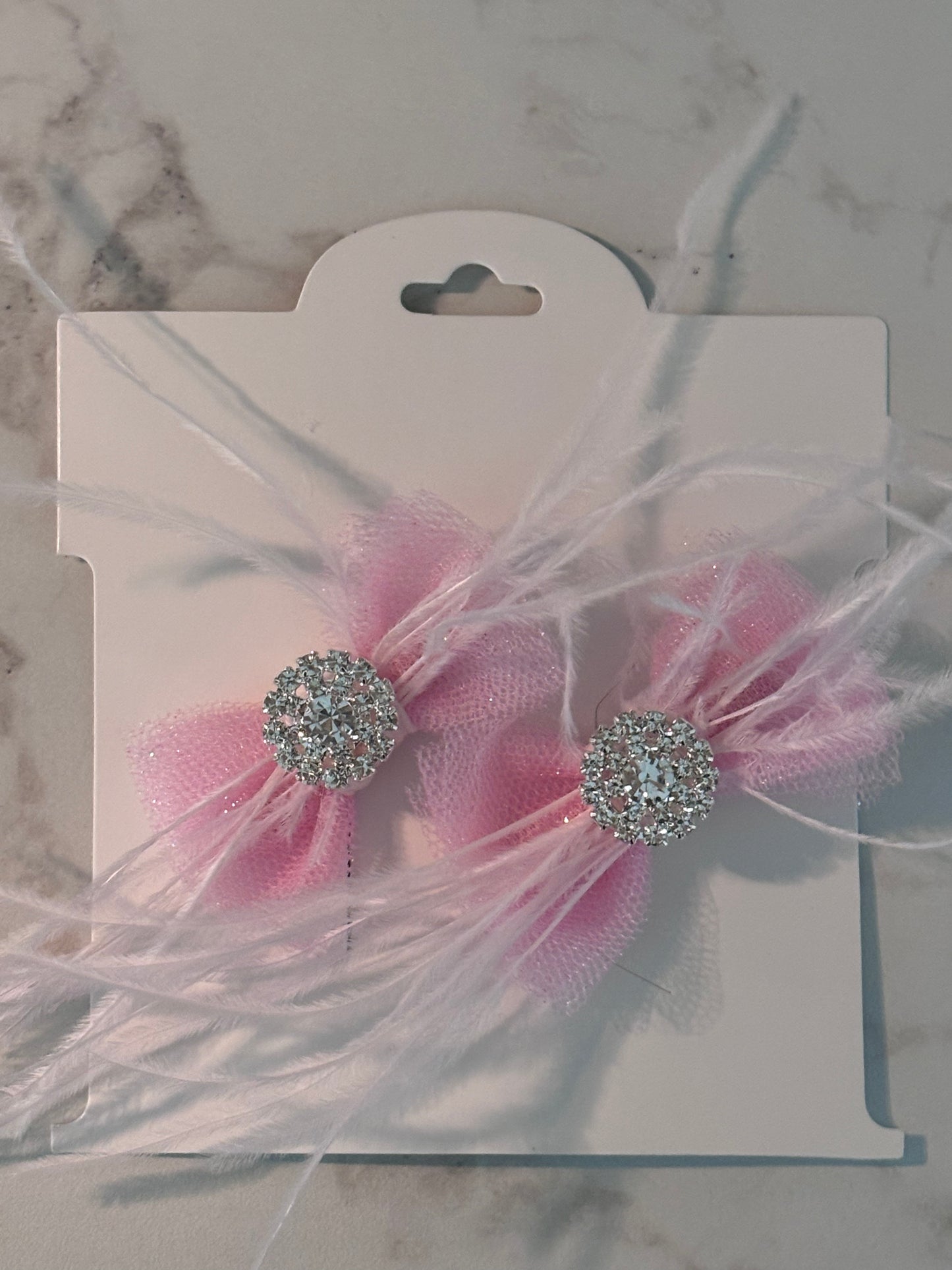 Pink Glitter Feather Piggys
