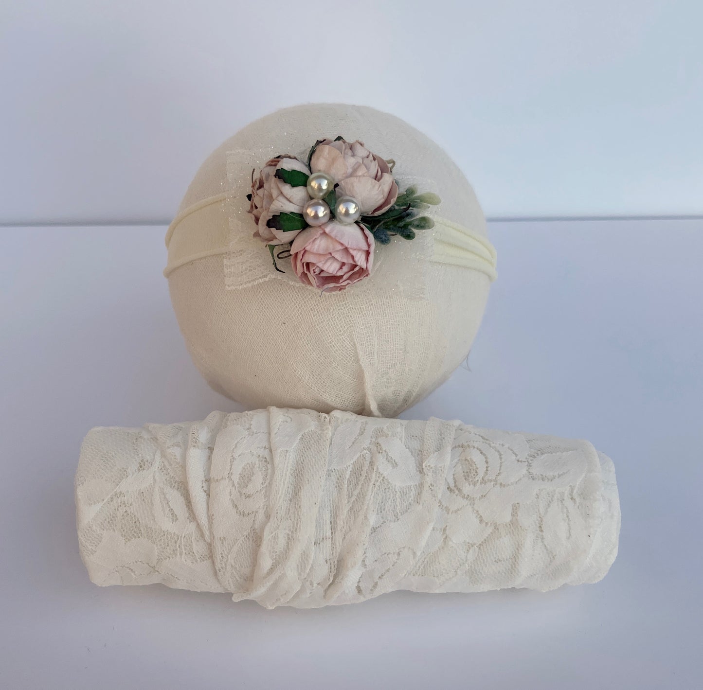 Ivory Lace Swaddle Set