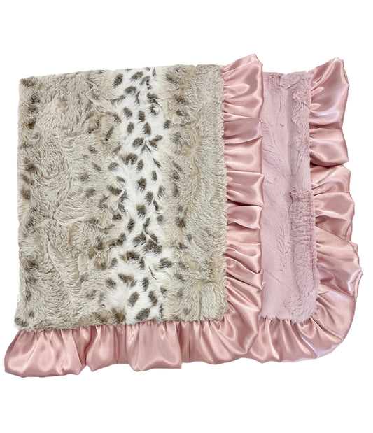 Snowcat Dusty Pink Cuddle Blanket